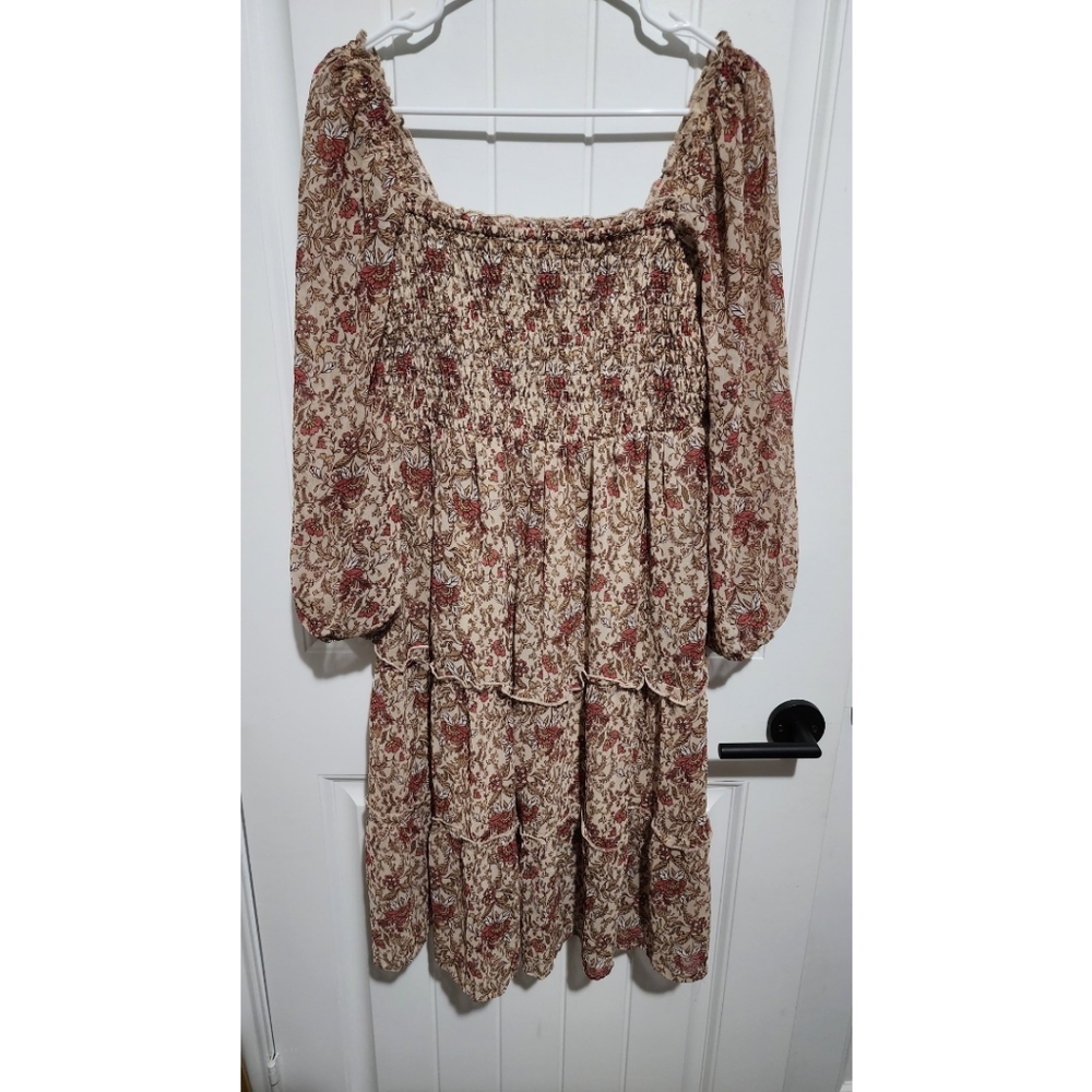 Dress large boho smocked Love and Piece Collective floral